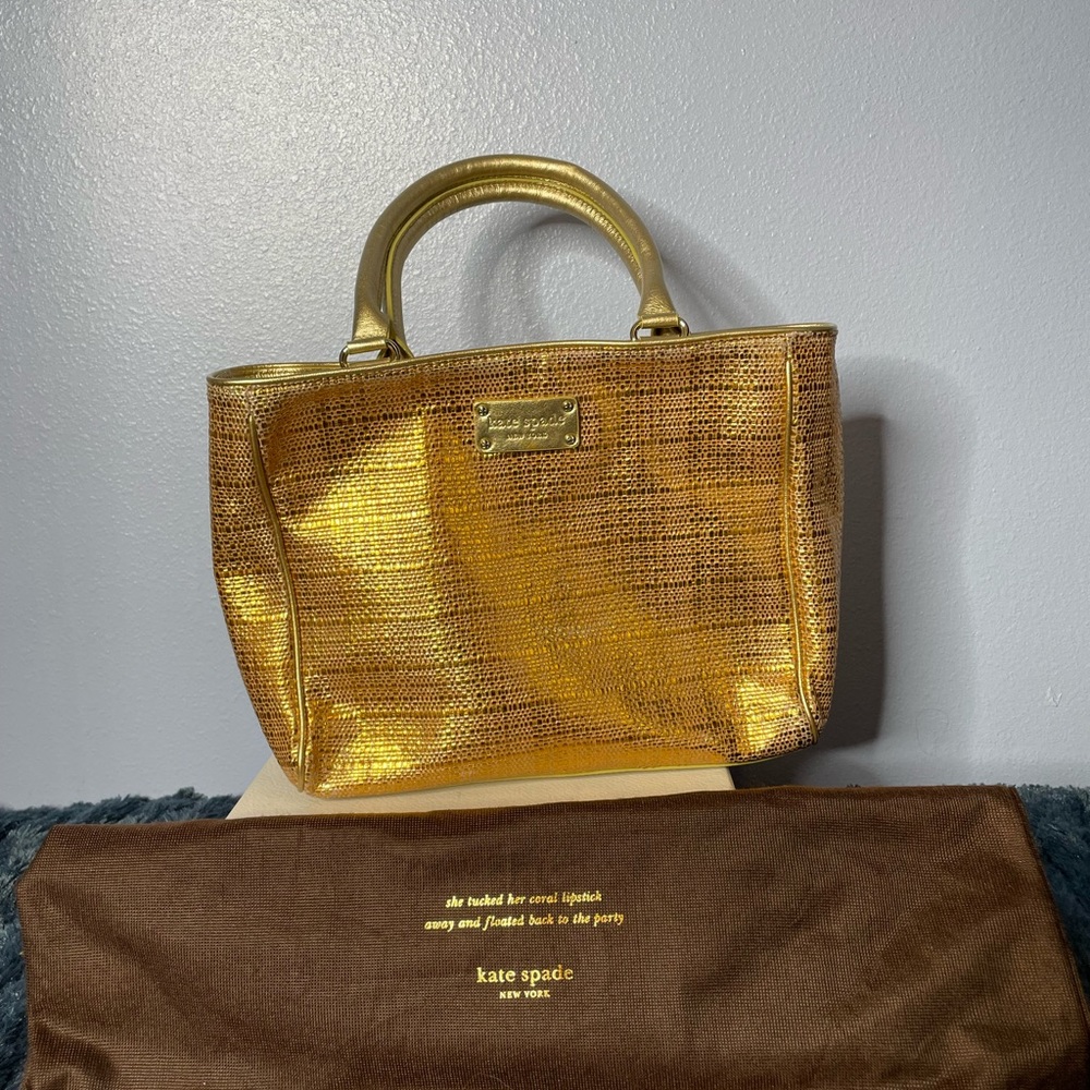 Kate spade New York bronze metallic Handbag w/ Sleeve